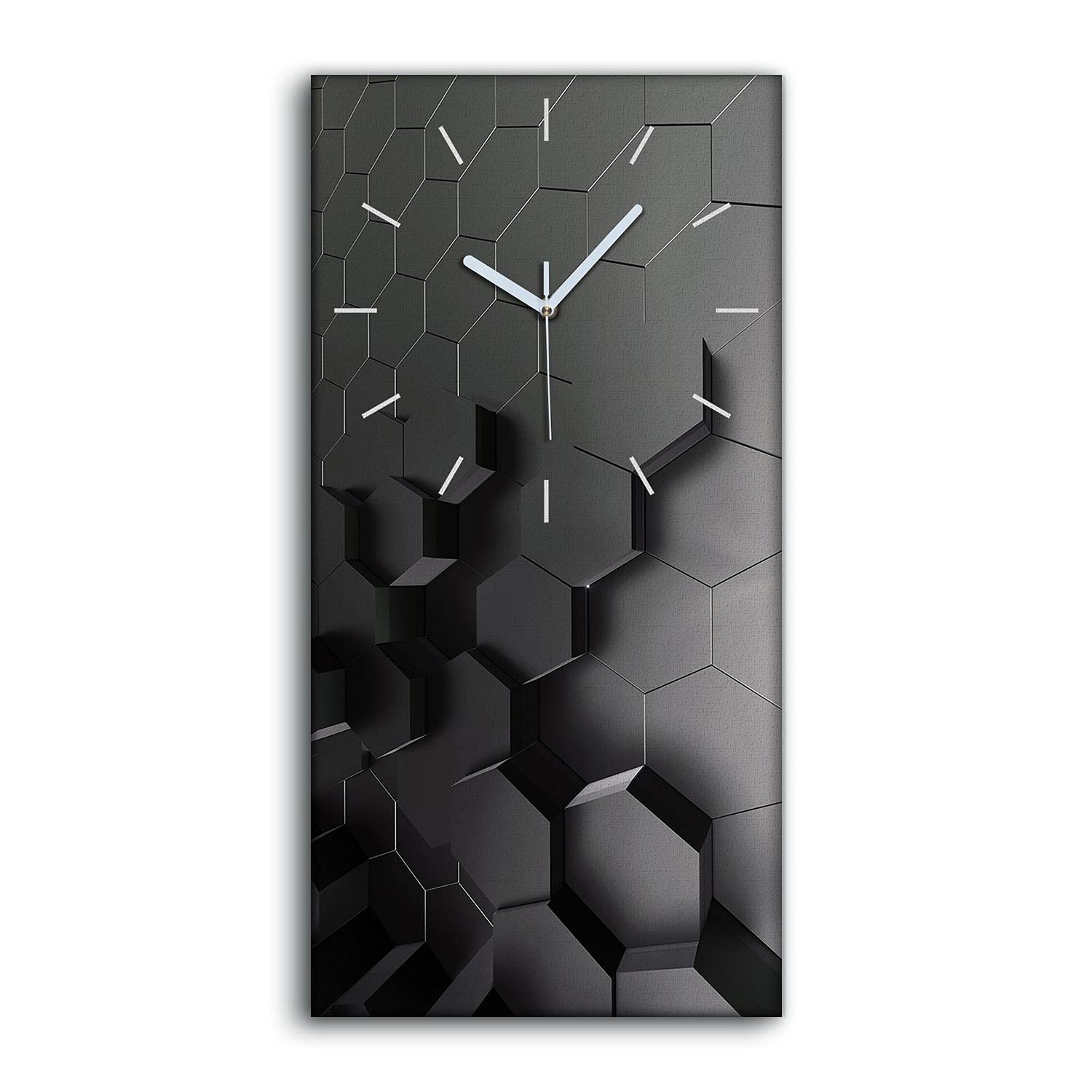 Horloge sur Toile Abstraite 30x60cm - Image Art Mural Salon sans Tic-Tac