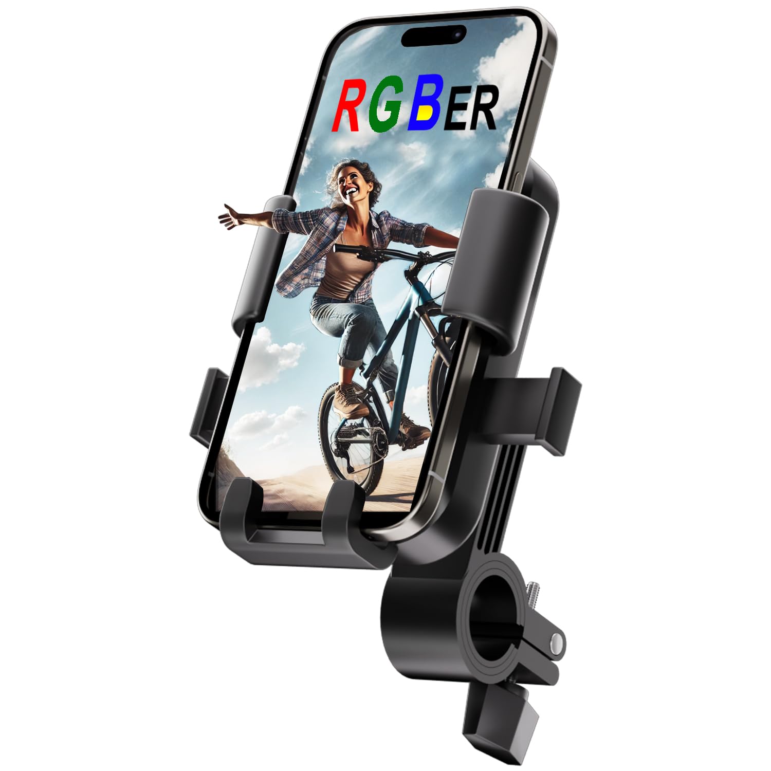RGBer® Handyhalterung Fahrrad für e Scooter, e Scooter handyhalterung für zt3 ninebot geeignet, handyhalterung Fahrrad Lenker.