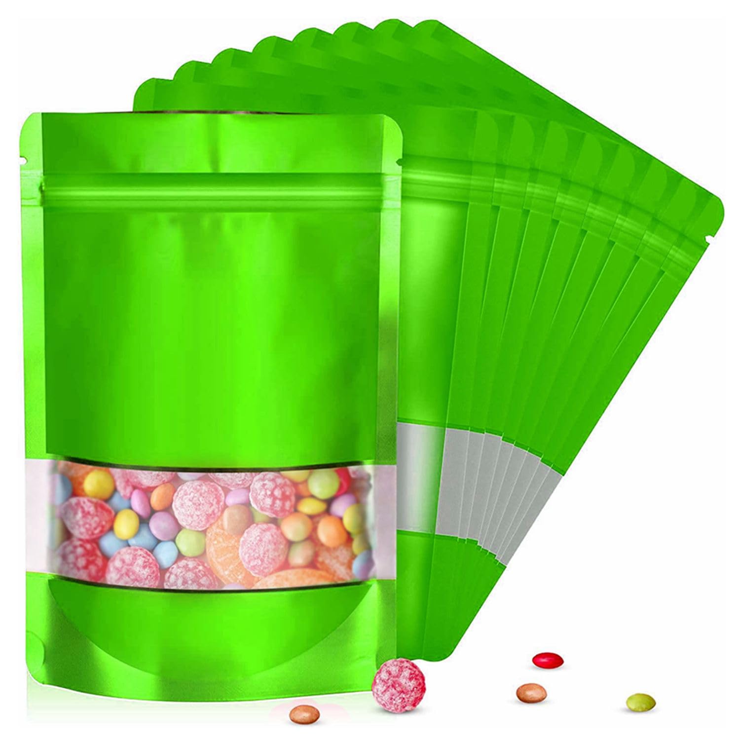 4"x6" 120pcs Mylar Bags for Food Storage,Smell Proof Bag with Matte Window Resealable Food Storage Bags for Small Business, Stand-up Foil Pouch