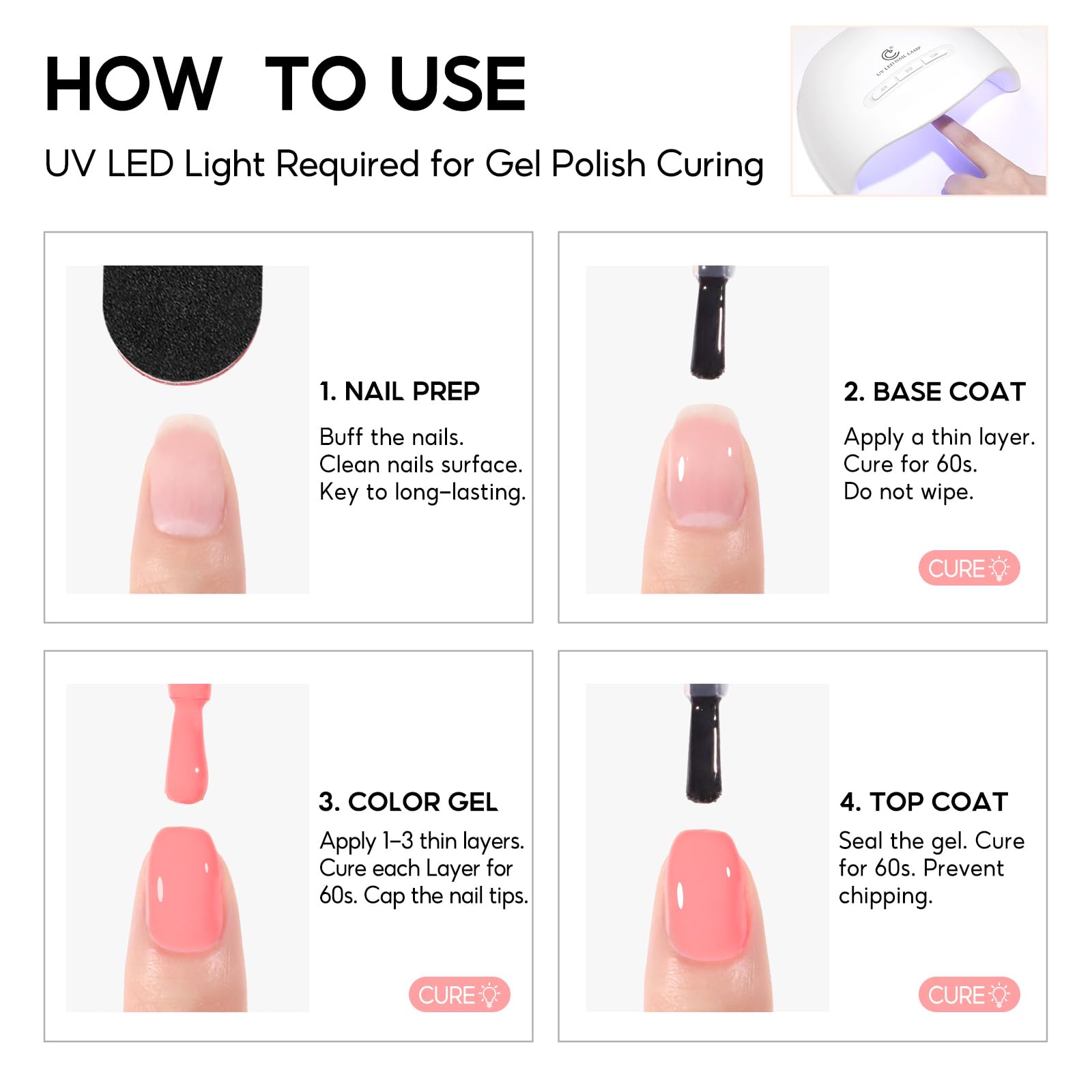 COSCELIA 40Pcs Vernis Semi Permanent, 35 Couleurs Vernis Gel UV Semi Permanent avec Base Coat Top Coat Mat Brillant Pailleté, Rouge Blanc Rose UV/LED Vernis à Ongles pour DIY Kit Manucure