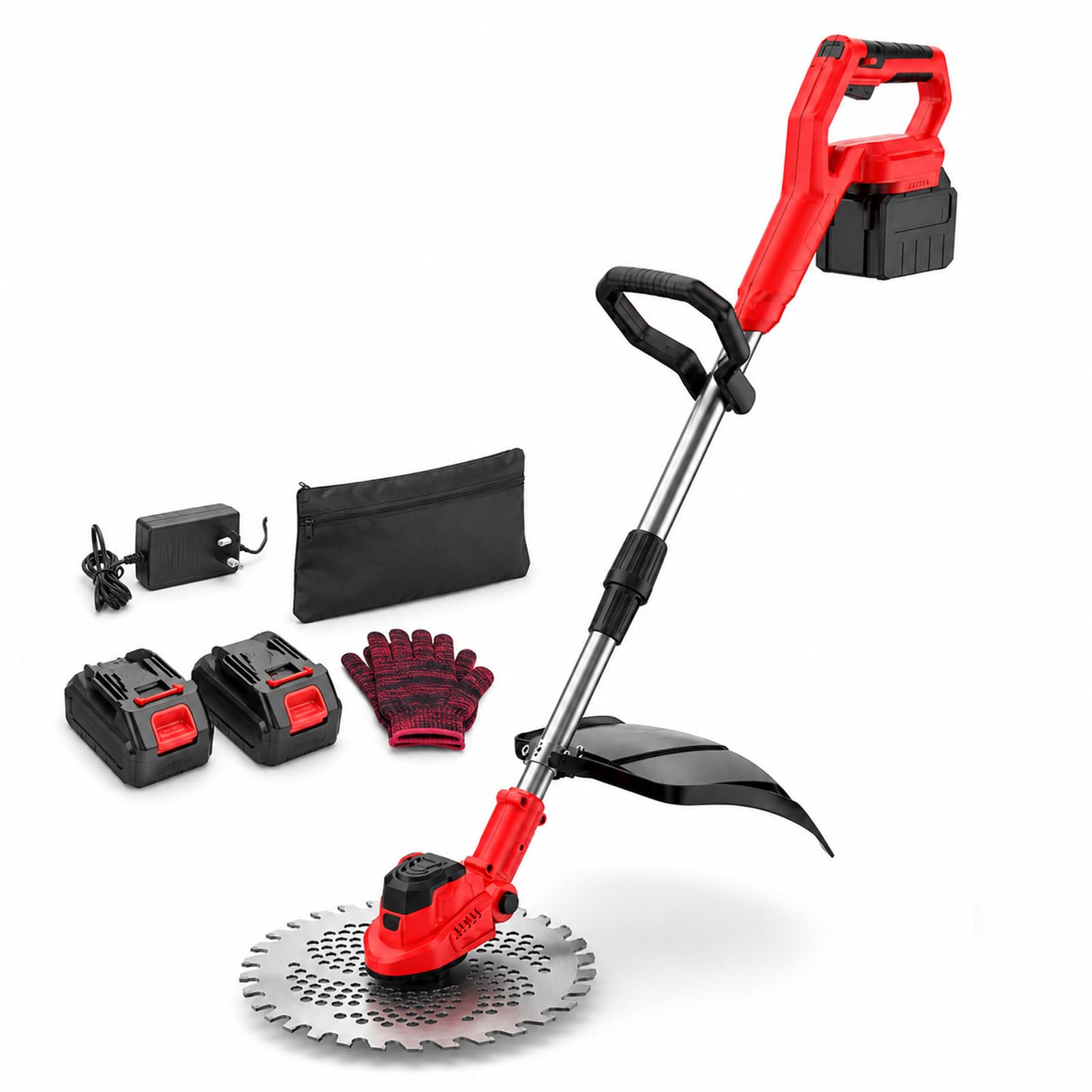 DNEPEI 4-in-1 Cordless Weed Wacker, Electric String Trimmer/Edger Twobattery