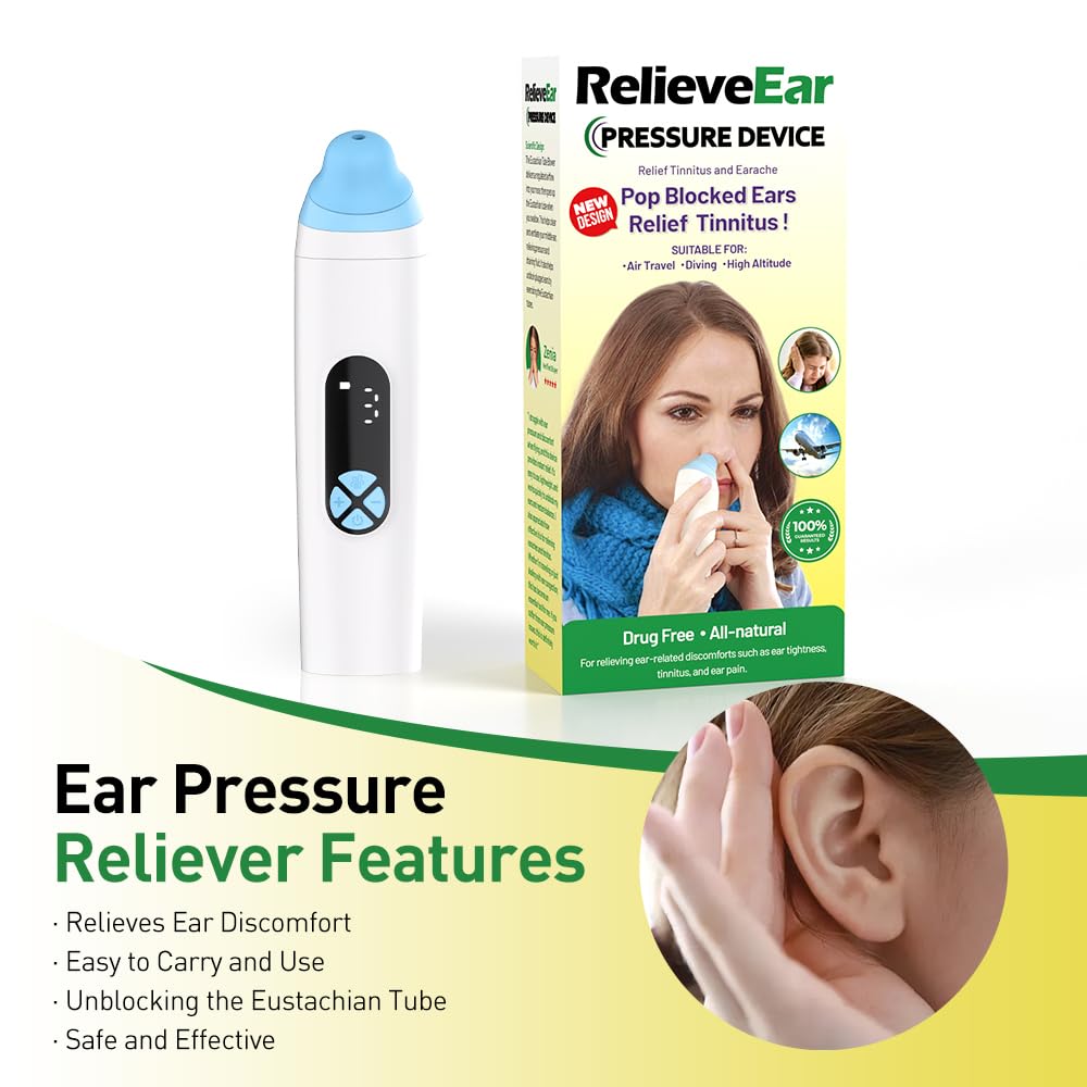 Eustachian Ear Pressure Balancer, Tinnitus Relief for Ringing Ears | Air, Dive and Altitude Use | Safe Ear Relief | White — Amazon image 2