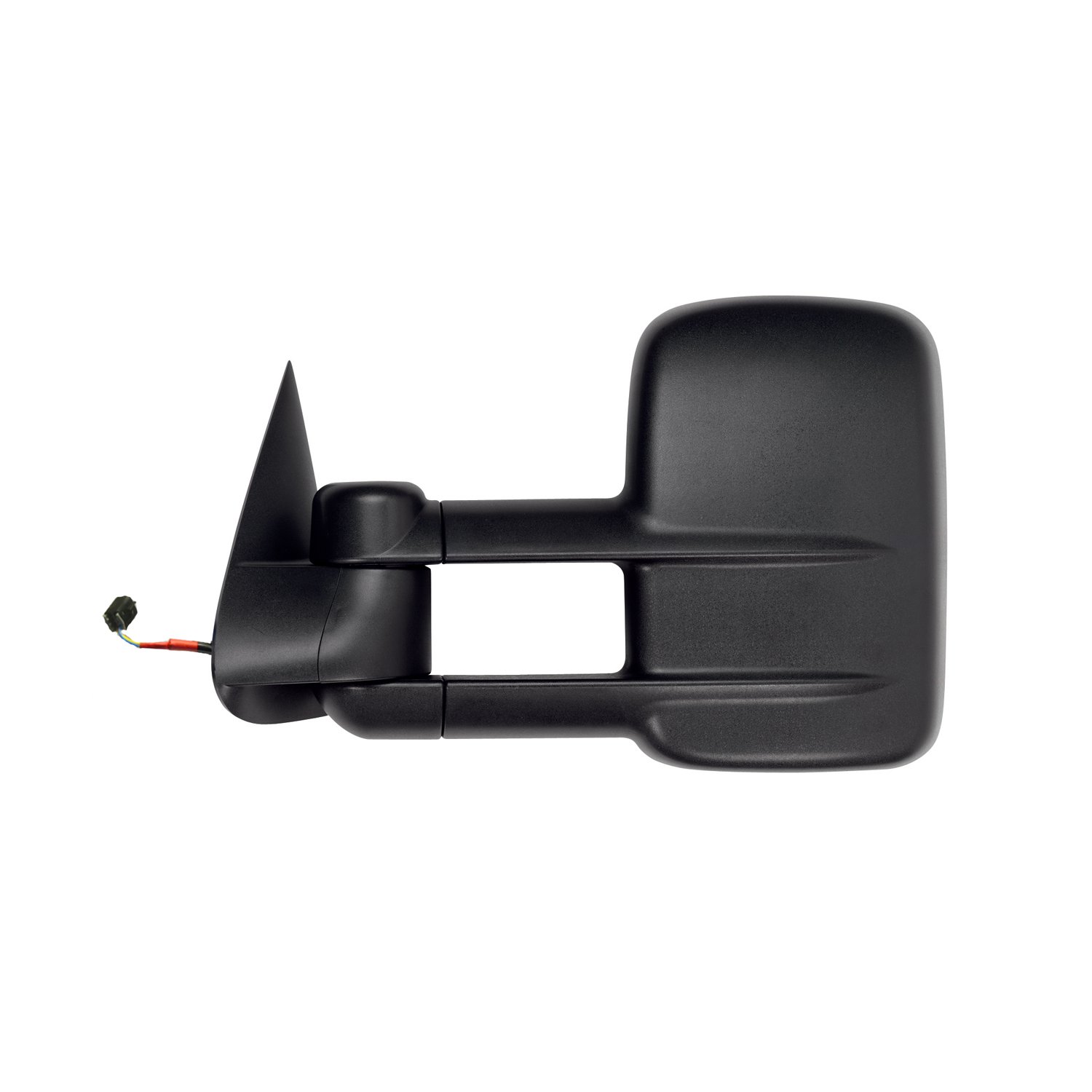 K Source Driver Side Extendable Towing Mirror For 1999-2002 Escalade, Avalanche, Silverado/Sierra Pick-Up Full Size, Suburban, Tahoe, Yukon. Textured Black, Heated Power, Dual Lens, Foldaway