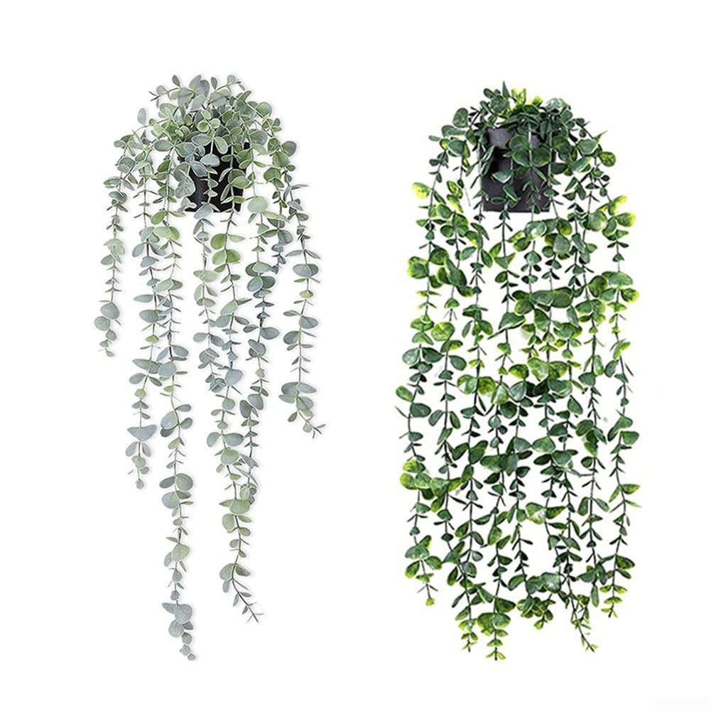 Planta artificiale da appendere, verde, 55-85 cm, resistente alle intemperie (green white)
