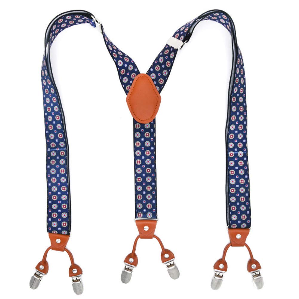 YMXBSBDBraces Suspenders Men'S Casual Fashion Braces Leather Suspenders Adjustable 6 Clip Belt Suspenders Strap 3.5 * 120Cm