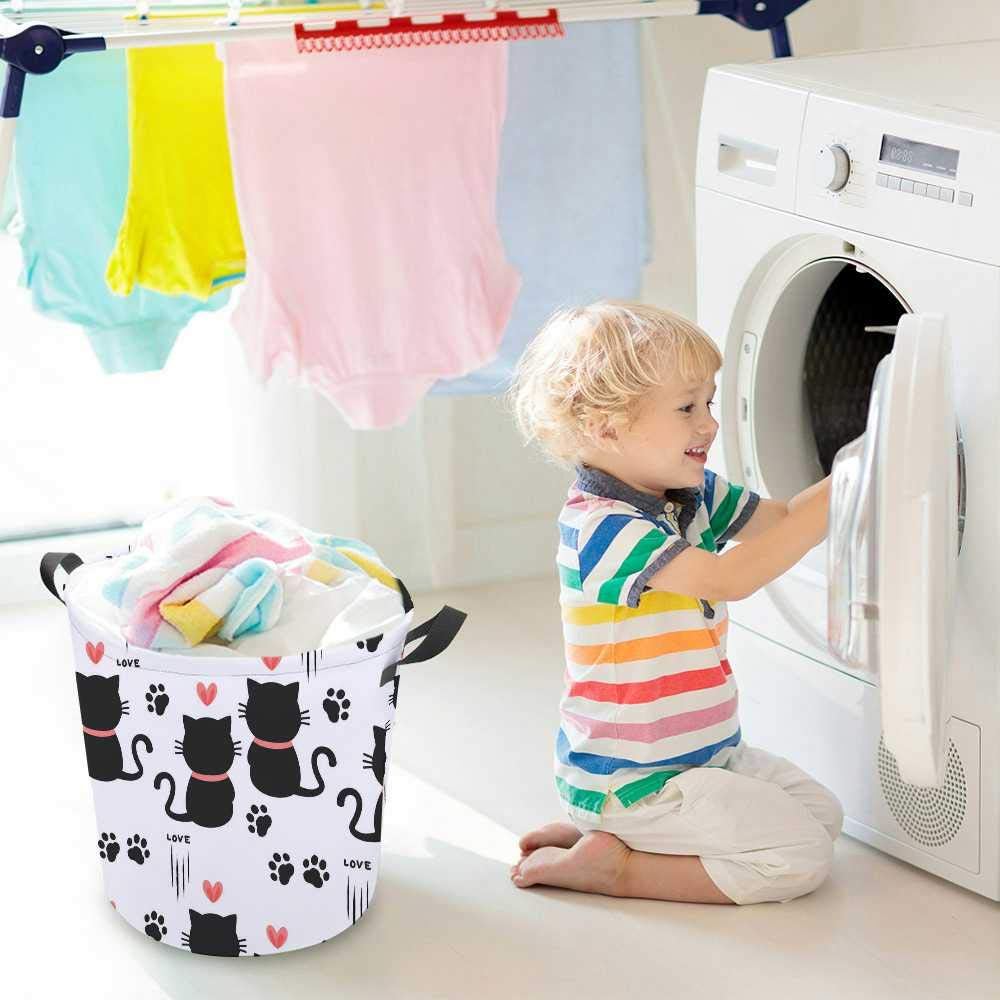 Panier à Linge Pliable 60 Litres - Grand Format Avec Poignées, En Maille Noire - Pour Vêtements, Jouets, Rangement Temporaire - 2
