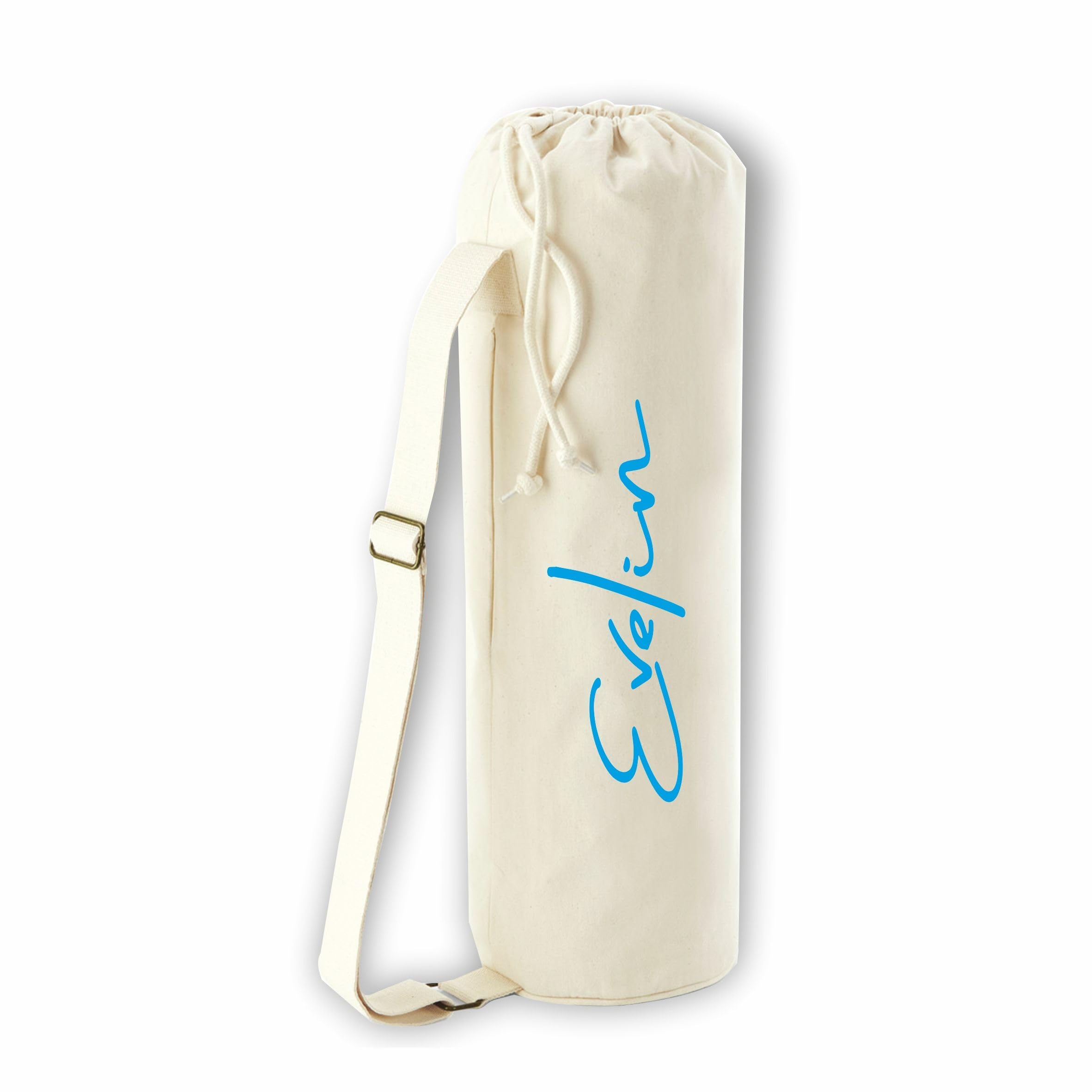 Nametape Express Yoga Mat Bag Printed with Name 100% Organic Cotton (Natural)
