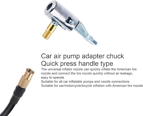 Miniatura 5 de Ymiko Mandril de aire, bloqueo de flujo cerrado de alta resistencia en el portabrocas para inflador, accesorios de compresor, adaptador de boquilla