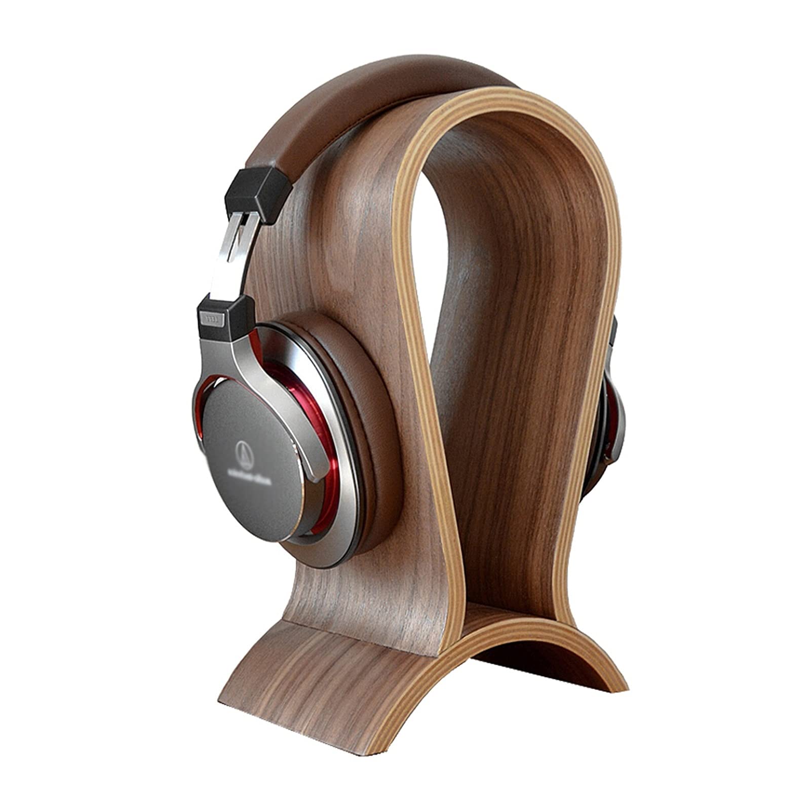Soporte Auriculares Auriculares con auriculares de madera clásicos Soporte de nuez de madera sólido Pantalla de mangueras Mostrar auriculares Pantalla de auriculares (Tipo de puente de arco) Soporte C
