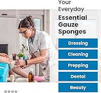 Vista 4 de Dealmed Esponjas de gasa no tejidas de 2 x 2 pulgadas, almohadillas no estériles multiusos de 4 capas, producto de gasa dental absorbente