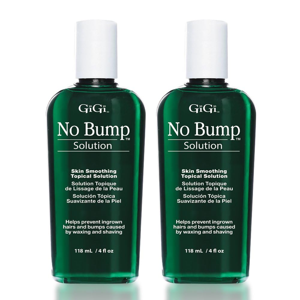 GIGI No Bump Skin Smoothing Topical Solution - 2 Pack, 4 fl oz Each - Effective Treatment for Ingrown Hair, Razor Bumps, and Irritation in Bikini Area and Other Shaved Areas for Women