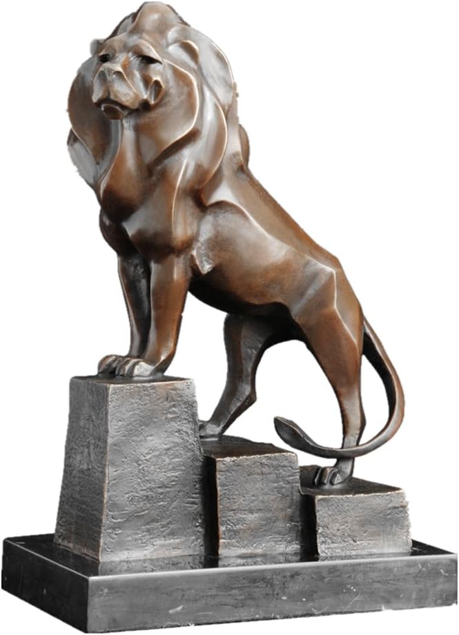 Toperkin Bronze Statues Animal Sculptures Lion Statue Abstract Figurine Collection TPAL-380