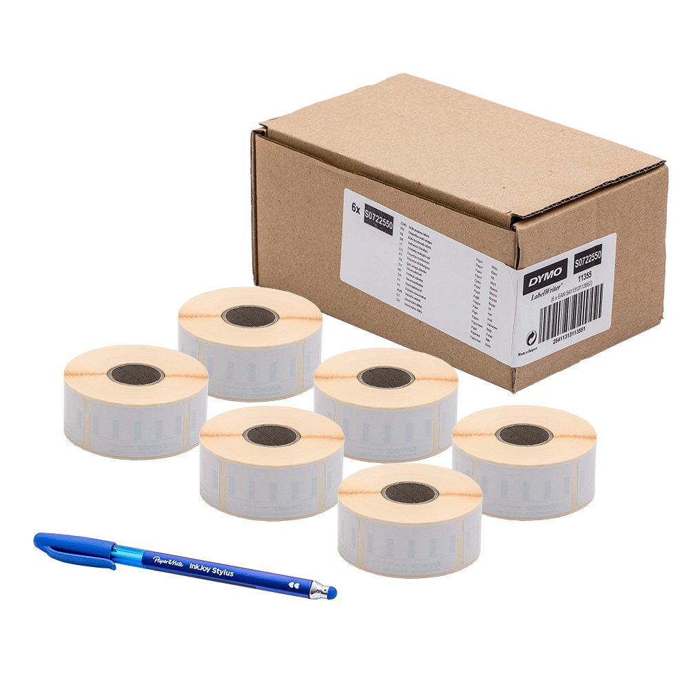 Dymo x Dymo S0722550 Original LabelWriter Mehrzwecketiketten, ablösbar, 11355, 19 x 51 mm, 500/Rolle, PaperMate-Stiftgeschenk
