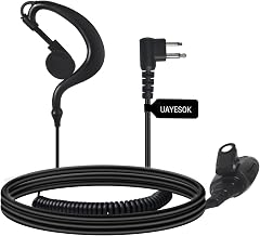 UAYESOK Radio Earpiece with PTT Mic for Motorola CP100D CP200 CLS1410 CLS1110 RMM2050 RMU2040 RMV2080 RMU2080D, 2 Pin Earhook Walkie Talkie Headset