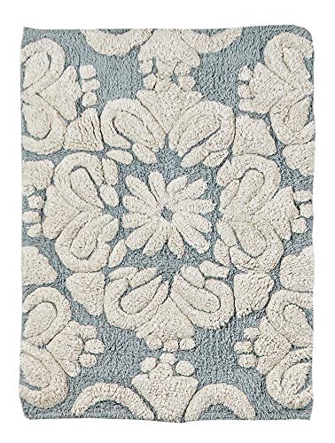 Better Trends Medallion Set Collection is Ultra Soft Plush and Absorbent Tufted Bath Mat Rug 100 Percent Cotton in Vibrant Colors, 17" x 24" / 24" x 40", Blue & Natural - Thumbnail 5