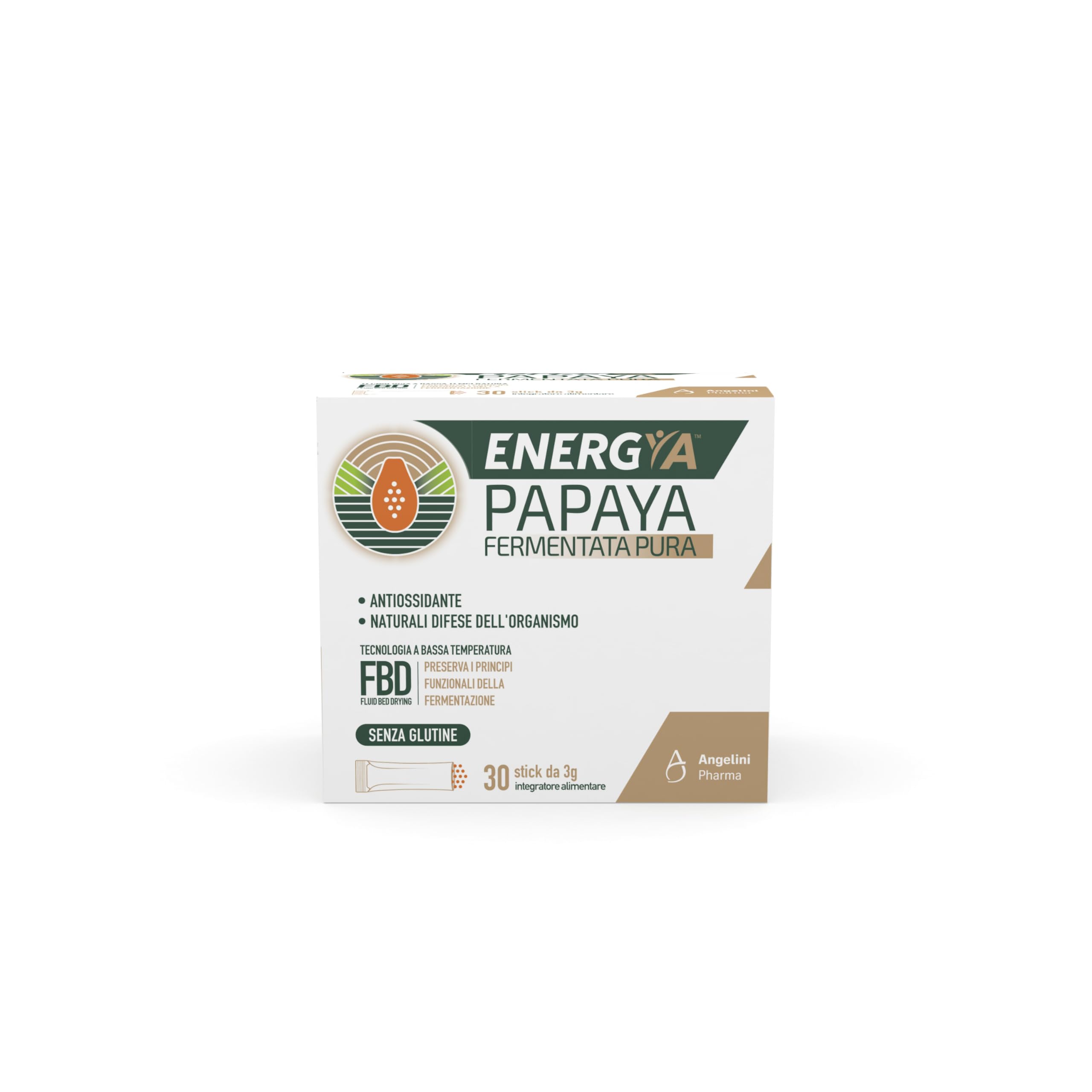 Papaya Fermentata Pura, Integratore Alimentare per le Naturali Difese dell’Organismo, Contribuisce a Ridurre la Stanchezza e ha Azione Antiossidante, Confezione da 30 Stick da 3g Orosolubili