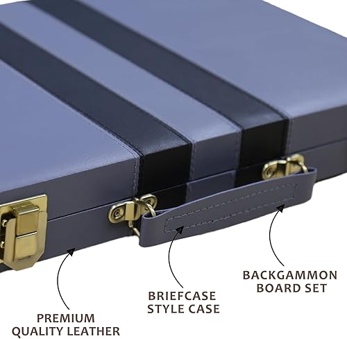 Miniatura 2 de Backgammon Set  Juego de mesa clásico con funda de cuero de primera calidad  Juego de estrategia de viaje portátil de backgammon para adultos y