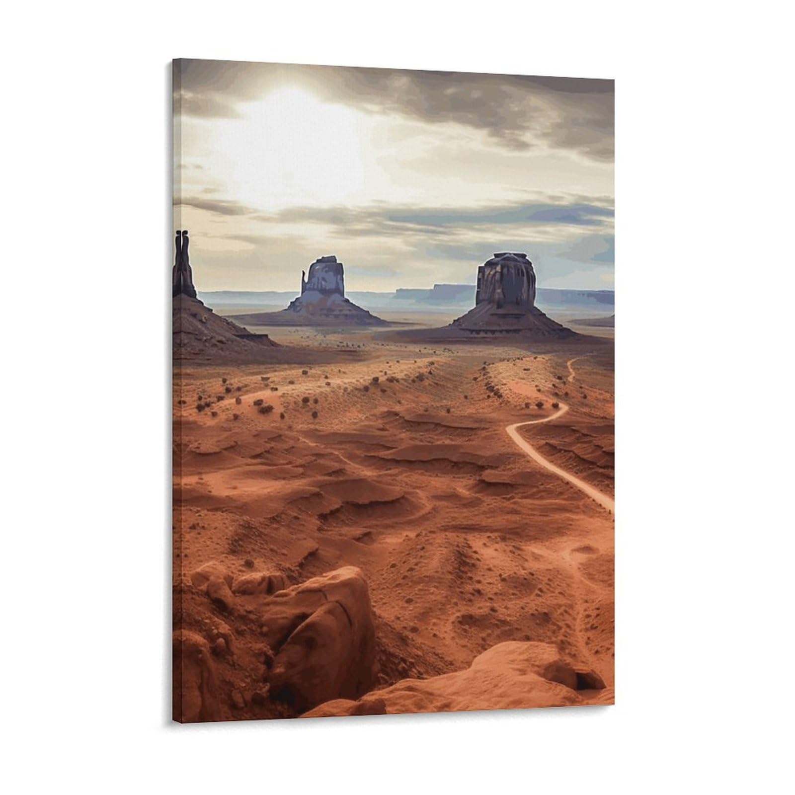 Landscape of Monument Valley Canvas Wall Art for Bedroom 18x24inch Canvas Prints Artwork for Walls Modern Picture Artwork Painting for Living Room Aesthetic Wall Paintings for Bathroom Kitche