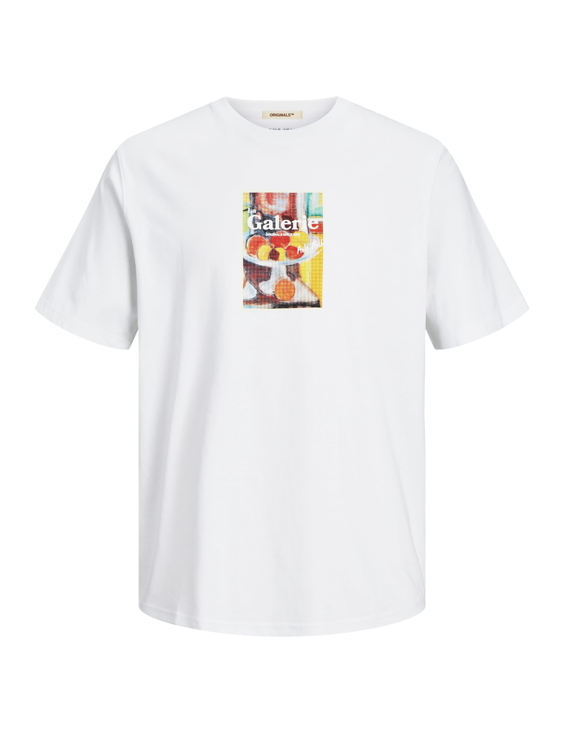JACK&JONES JORNOTO Art Tee SS Crew Neck, Bright White, S