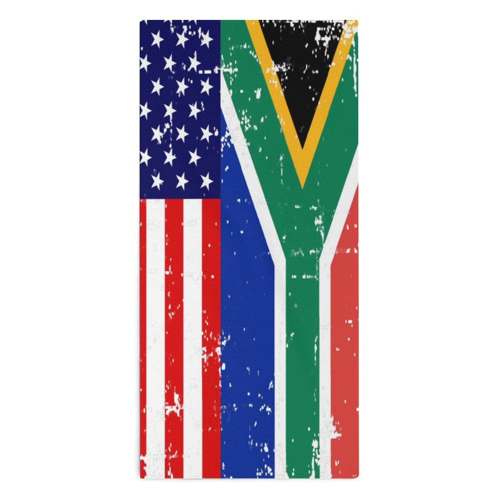 NCLQVJXZKHW Am-ericans South African Flag Hand Towels Soft Face Towel Gym Bathroom Travel Hotel 13"x28"