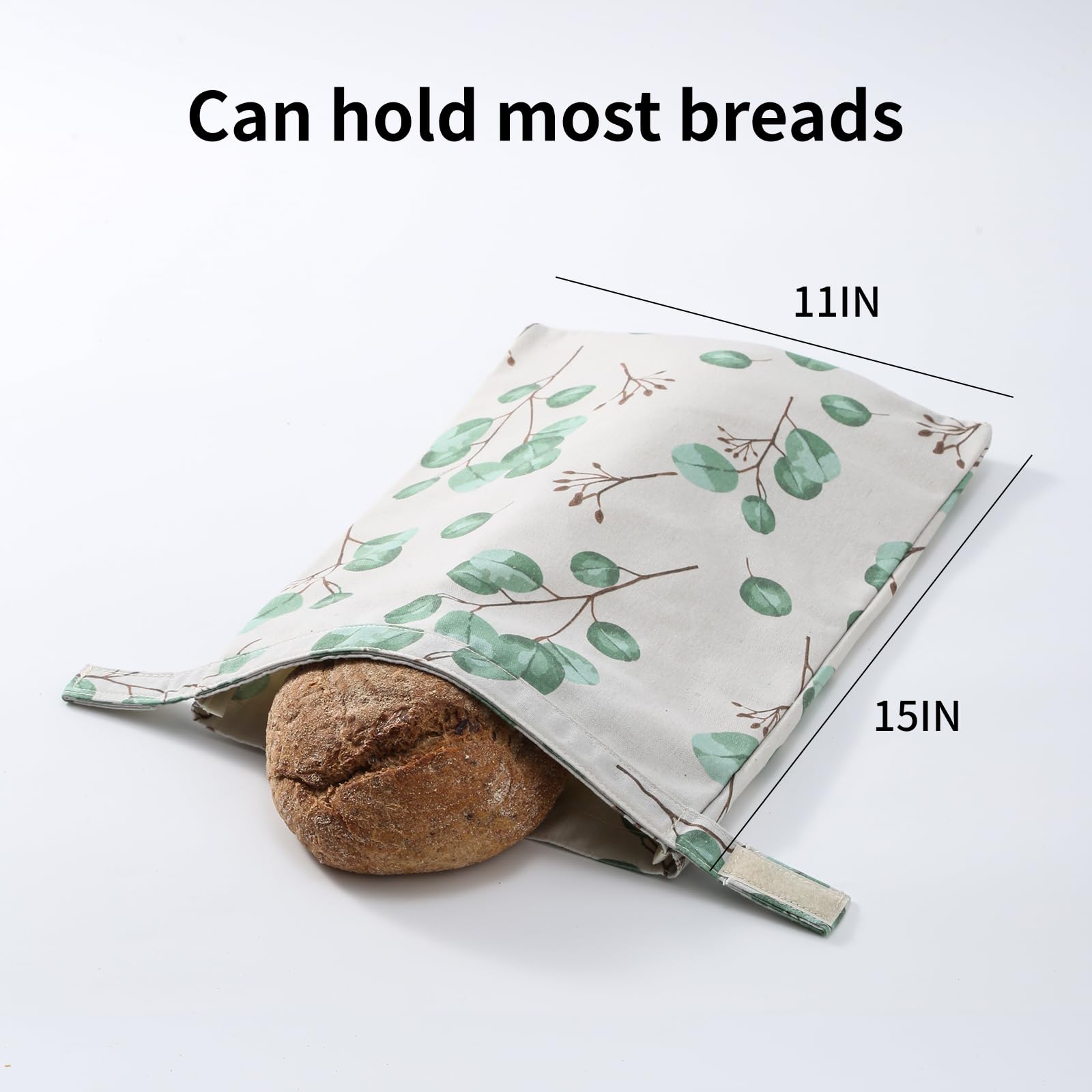 Bienenwachs-Brotbeutel für hausgemachtes Brot. Bienenwachsbeutel für Sauerteig (Eukalyptusblatt-Design), 28,9 x 38,1 cm. ZSHLXM