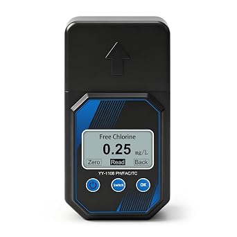 3-in-1 Digital Pool Water Tester, Free Chlorine Total Chlorine pH Analyzer, Photoelectric Colorimetric Test Kit for Swimming Pools, Hot Tubs, Spas & Indoor Constant Temp Pools