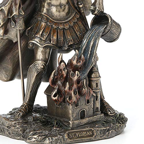 Estatua de San Floriano de 9 Pulgadas Acabado Bronce Antiguo miniatura 5