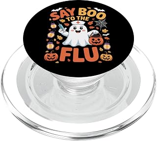 Say Boo to The Flu Nurse Doctor Hospital Staff Halloween PopSockets PopGrip for MagSafe