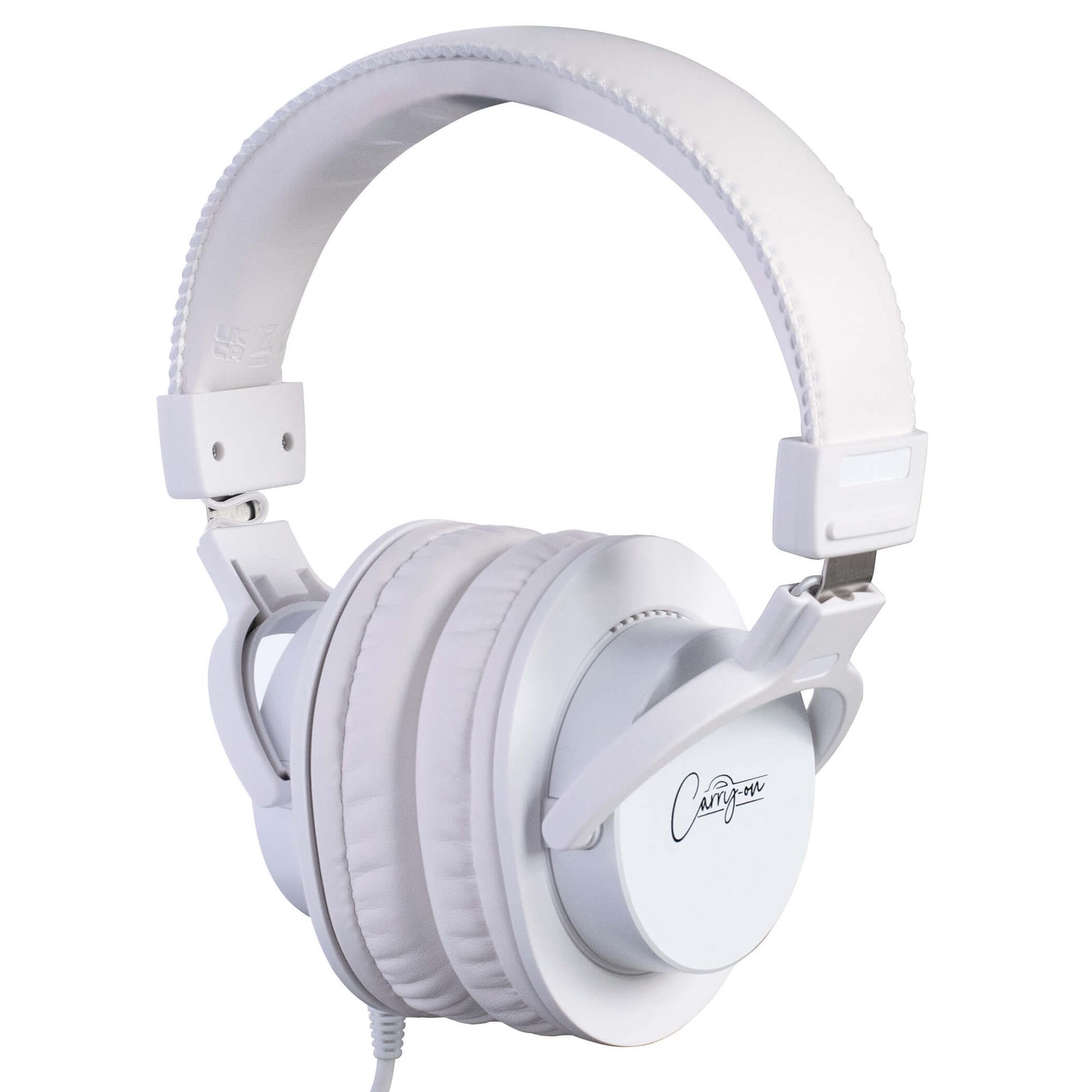 Carry-on SH100 Casque Supra-auriculaire Fermé Serre-tête Rembourré Câble Détachable 3m Jack 3.5mm Adaptateur 6.3mm Inclus Parfait pour la Musique Jeux Podcast et Instruments de Musique Blanc