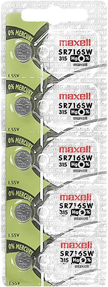 Maxell Watch Battery Button Cell SR716SW 315 Pack of 5 Batteries