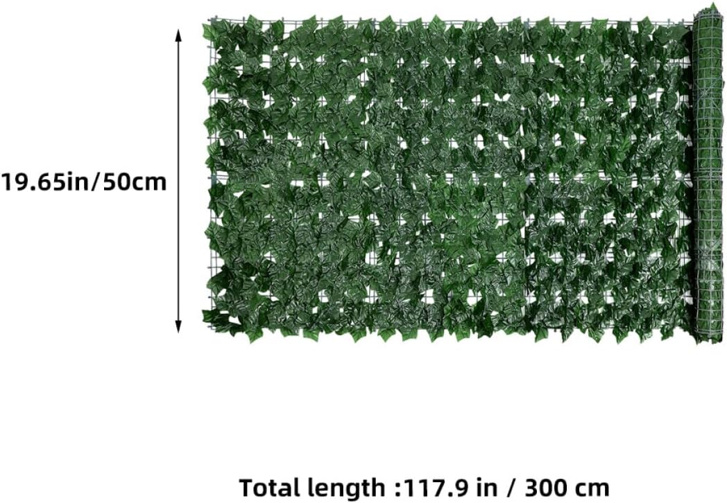 Artificial Trellis Screening Simulated Green Leaf Fence 0.5m X Vivid Faux Leaves Wall for Garden Balcony Privacy and Decorative Outdoor Use