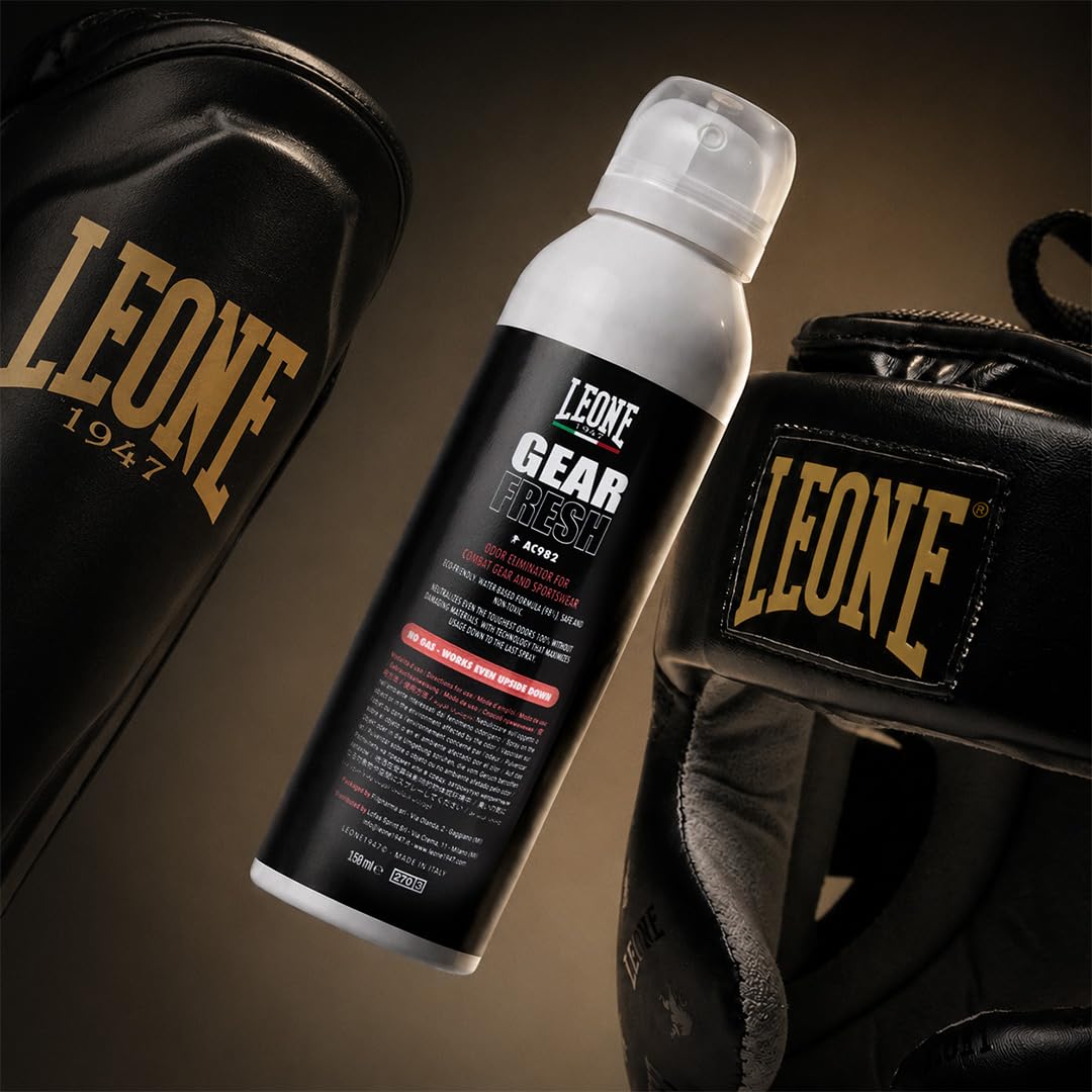 LEONE 1947 Gear Fresh AC982P –6 Pezzi Spray Eliminatore di Odori Ecologico per Attrezzature da Combattimento e Abbigliamento Sportivo – Formula Water-Based, No Gas, Sicuro e Non Tossico -