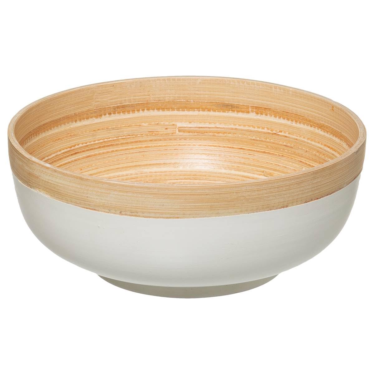Ensaladera De Bambú Blanca 20Cm Colección 'Blanc Kitchen'