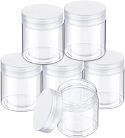 Vista 25 de SATINIOR - Paquete de 6 recipientes de plástico redondos transparentes a prueba de fugas, con tapa para almacenamiento en viajes, sombra de ojos
