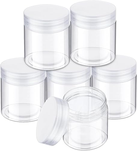 Vista 85 de 6 Pack 6oz Plastic Jars Containers with Lids Wide-mouth Refillable Leakproof Reusable Round Empty Jars for Travel Cosmetic Dry Food Spice Candy Clear