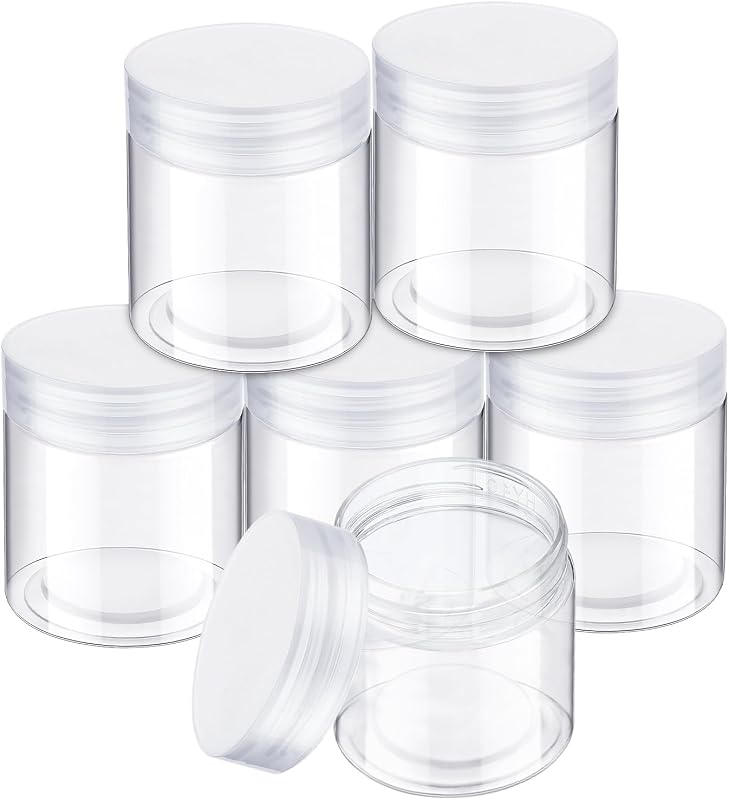 SATINIOR Frascos Plásticos Recarregáveis com Tampa de Rosca, 10 oz, Pacote com 6, Transparentes