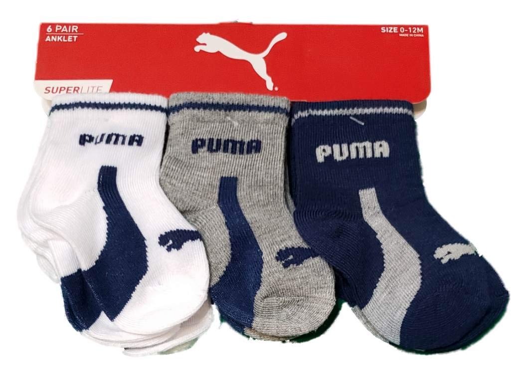 PUMA Skarpety na kostkę dla niemowląt, chłopców, 6-pak
