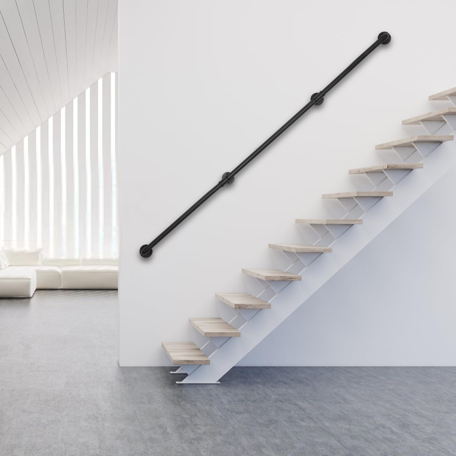 Main courante d'escalier pour éviter les chutes avec support mural robuste