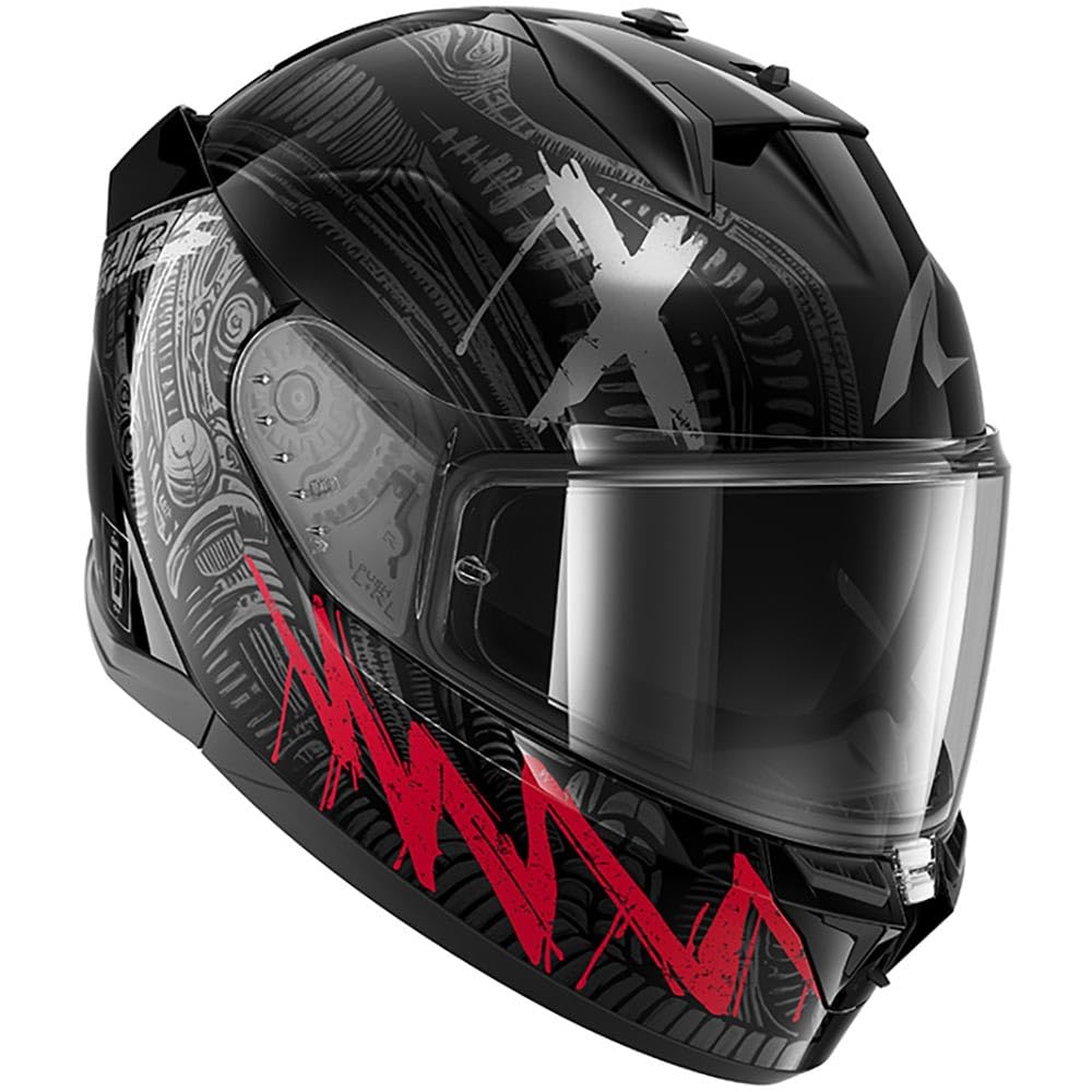 SHARK, Casco Moto Integrale D-SKWAL 3 SHIEVER Black Anthracite Red KAR, XS