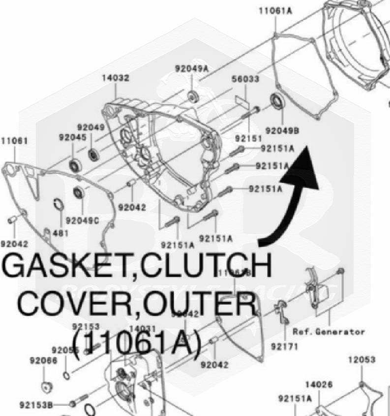Clutch Cover Outer Gasket Compatible with 2004-2008 Kawasaki KX250F (11061-0031)