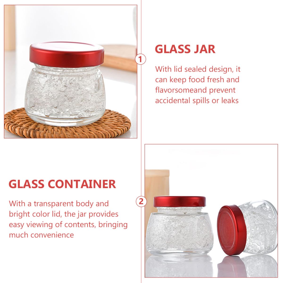 DOITOOL 5 Stück Packung Leere Kleine Glasflaschen mit Schraubverschluss zum Aufbewahren von Honig Vogelnest oder Gelee