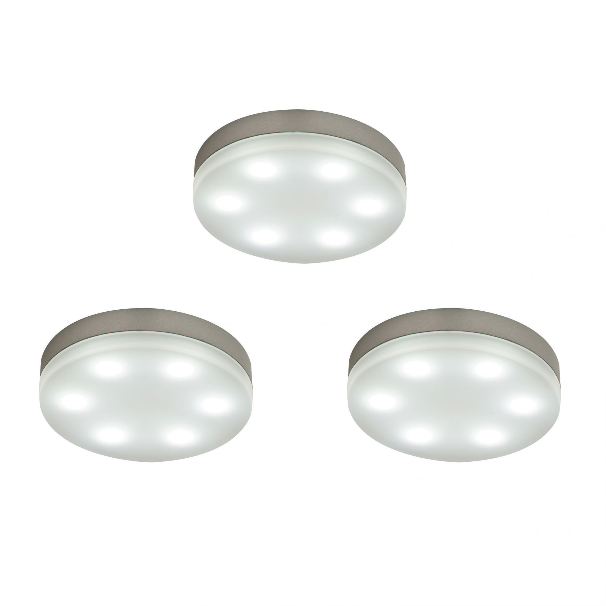 Saxby Marci - Pack de 3 - 1,5w Luz Blanco Esmerilado bajo Armario Cocina Pantalla LED Kit de Iluminación