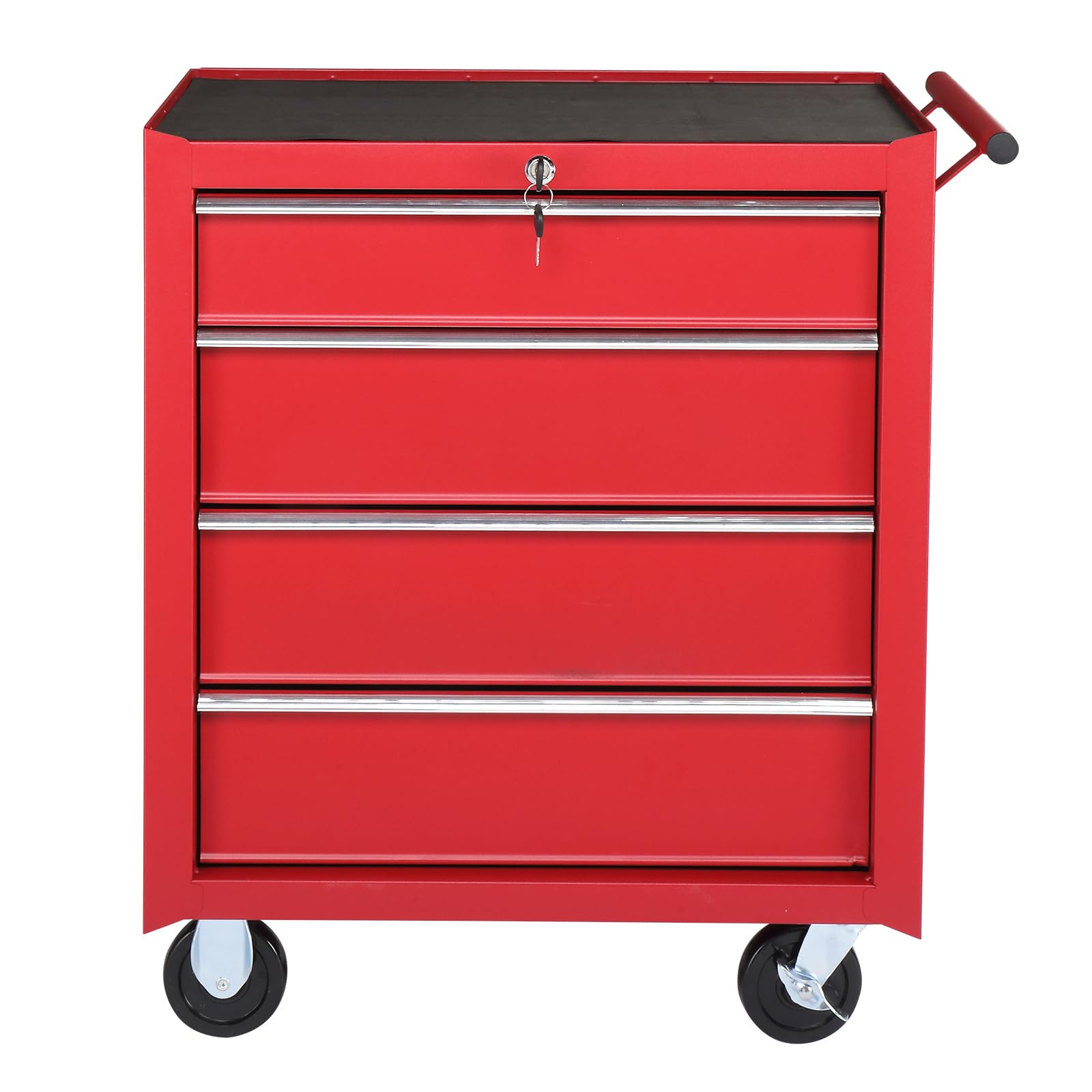 XMLYEC Steel Maintenance Tool cart Single Base Cabinet 4 Drawers 330lb red