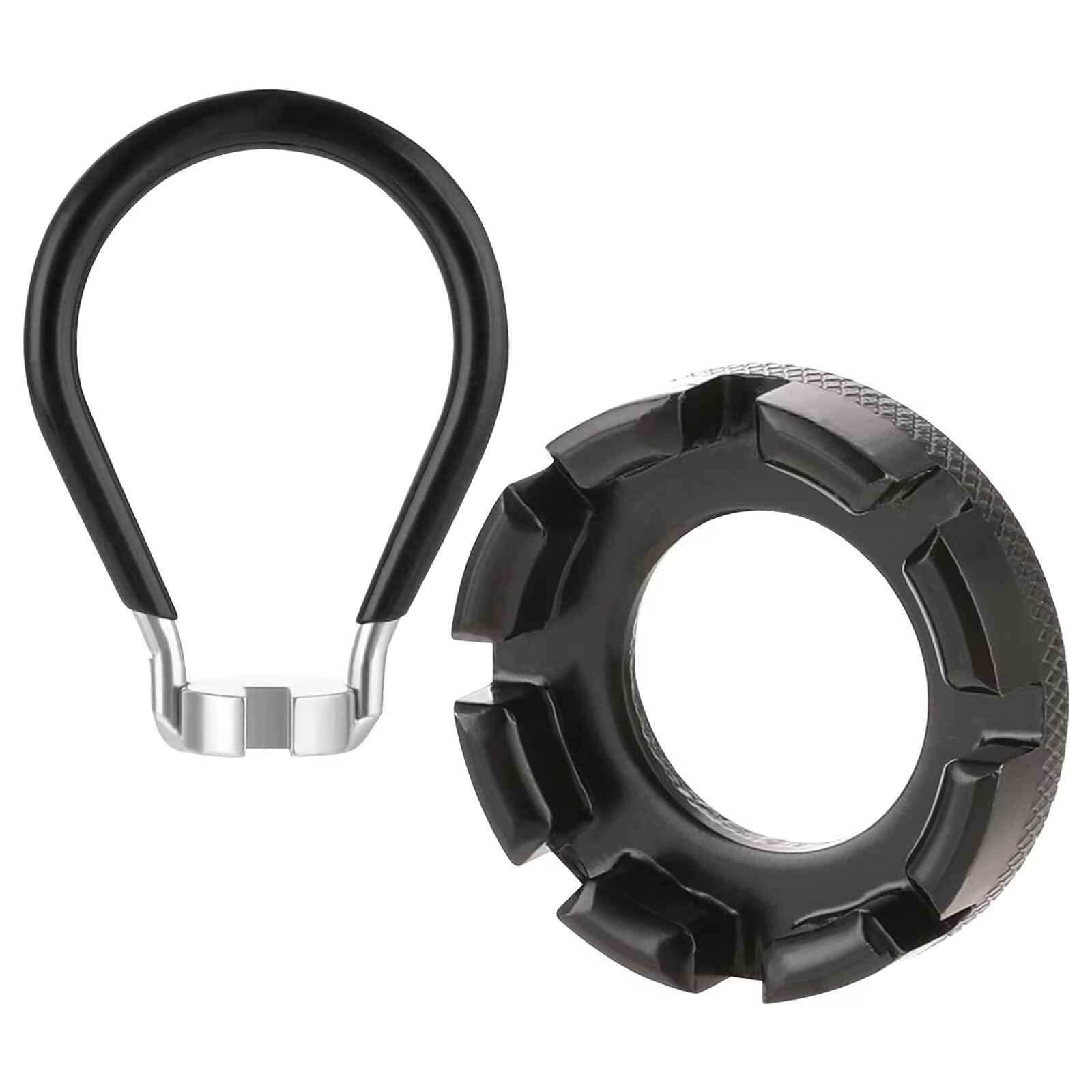 Wolmik Black 2-Piece 6-In-1 Bicycle Spoke Wrench & Spanner Key For 10-15 Gauge Wheel Correction And Tension