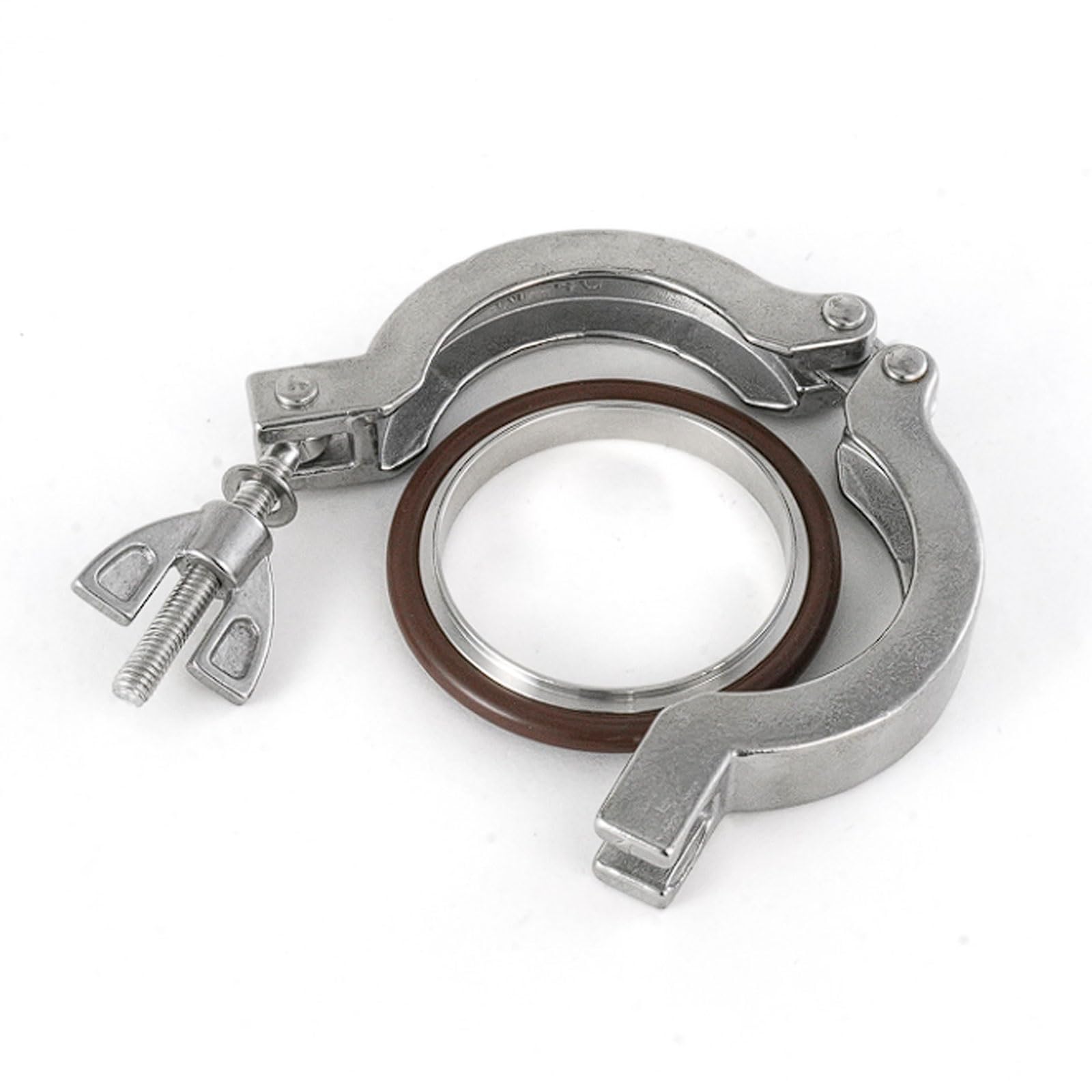 Fascette per vuoto in acciaio inox 304, 4 set di supporti per tubi a montaggio rapido con staffe in alluminio e anelli in nitrile, KF16-KF50(KF50)