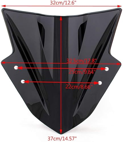 Miniatura 6 de Parabrisas doble burbuja Areyourshop para Kawasaki Ninja 300 EX300 2013-2016, Negro