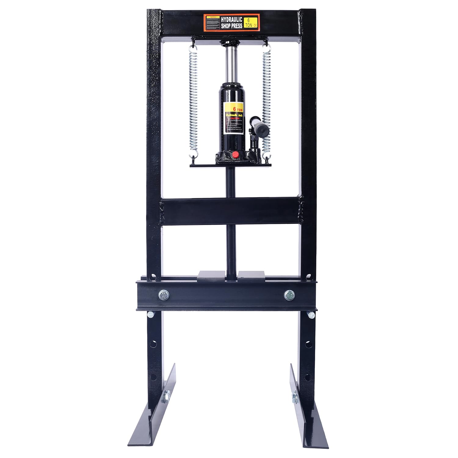 Hydraulic 6 Ton H-Frame Garage Floor Adjustable Shop Press with Plates, 6T,Black