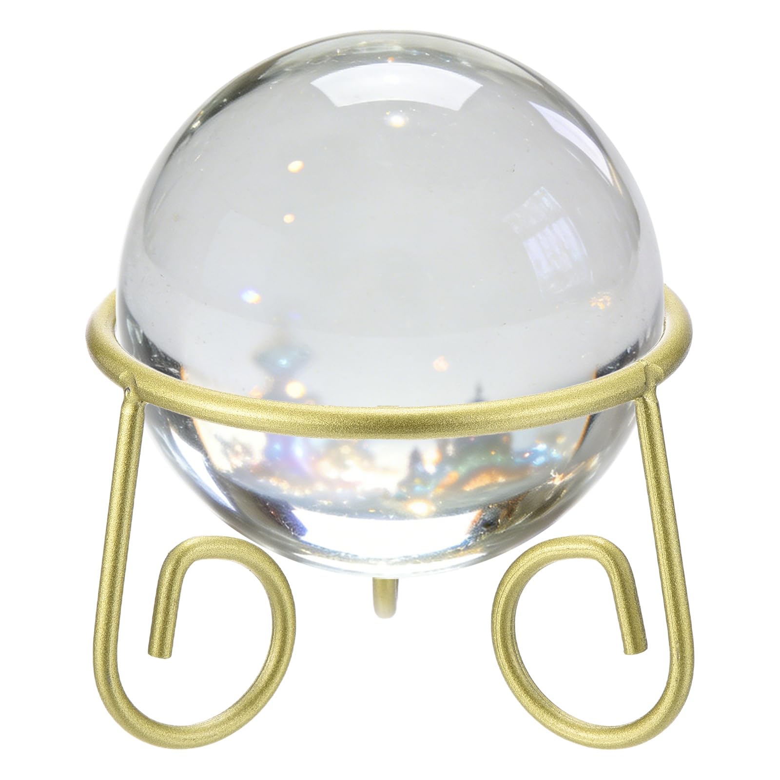 sourcing map Iron Metal Gazing Ball Stand, 8.3cm x 7cm(IDxH) Garden Crystal Ball Display Stand for 10-15cm Sphere Holder Plant or Flowerpot Holder Home Decoration for Yard Garden, Gold