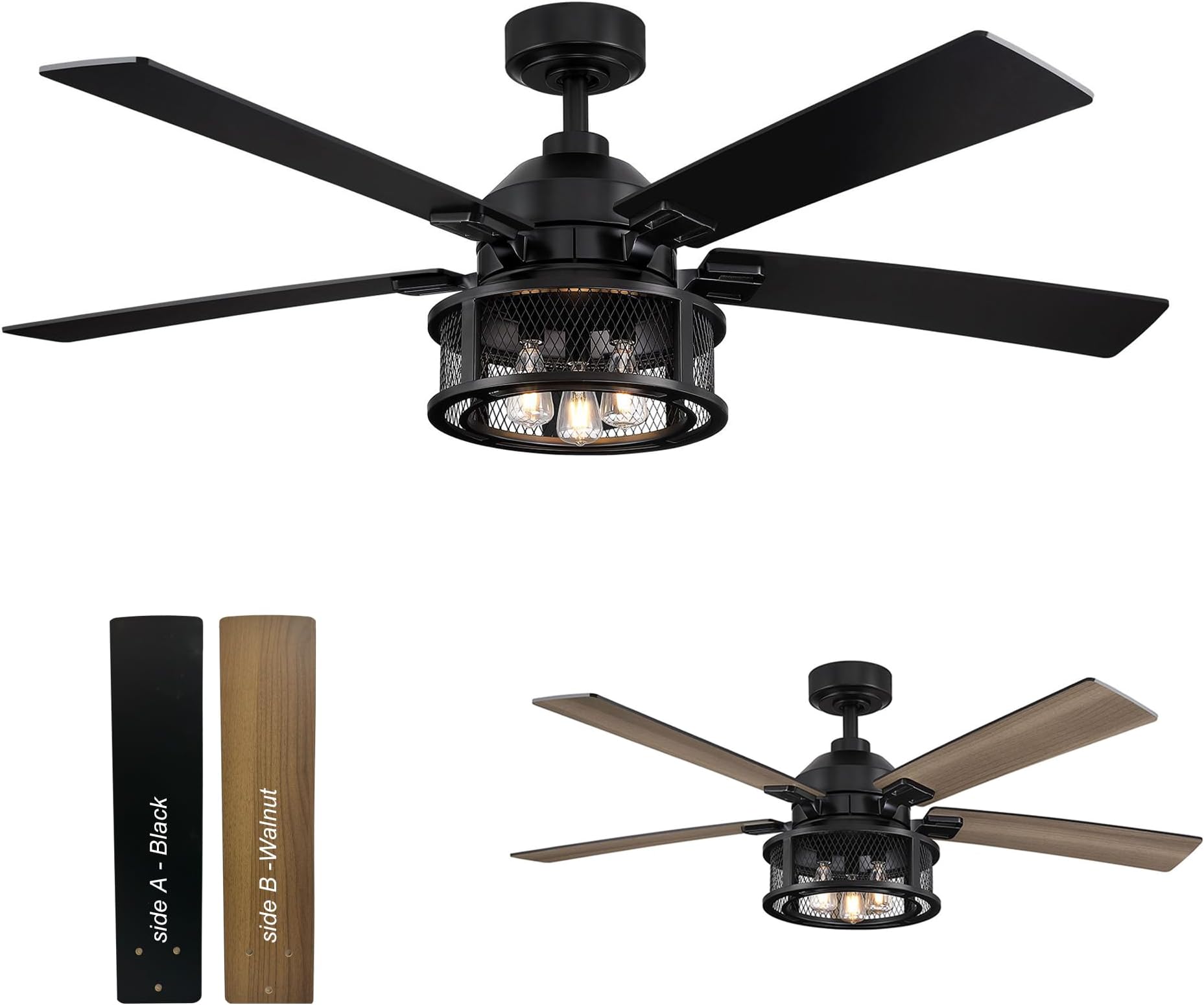 Hunter Fan 52 inch Casual Matte Black Outdoor Ceiling Fan with Light ...