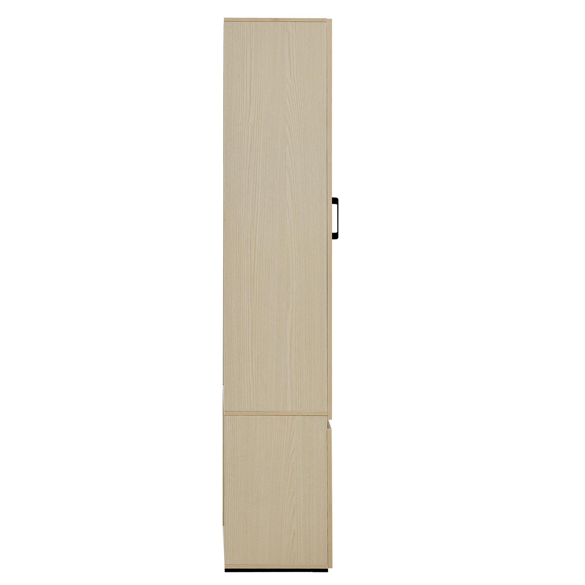 REXO Armario estrecho con espejo y barra extensible, armario moderno para pasillo, dormitorio y apartamento
